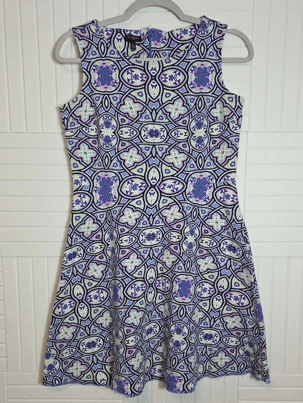 Talbots 100% Cotton Ornate Sleeveless Dress Size MP